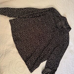 Ann Taylor Black and White Polka Dot Button Down Shirt